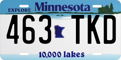 MN license plate 463TKD