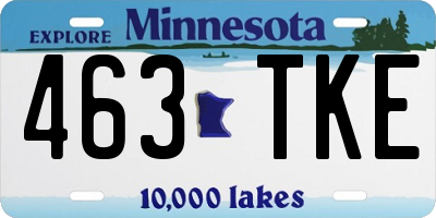MN license plate 463TKE