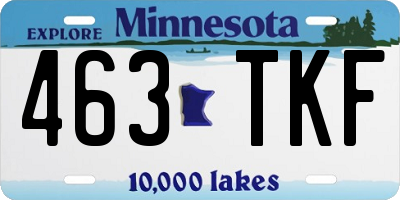 MN license plate 463TKF