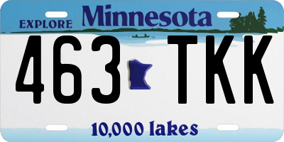 MN license plate 463TKK