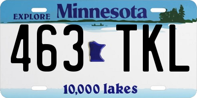 MN license plate 463TKL