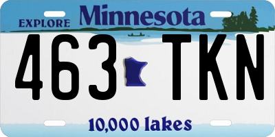 MN license plate 463TKN