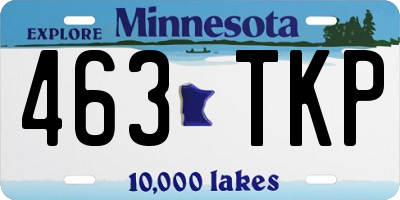 MN license plate 463TKP