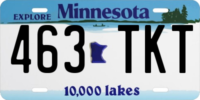 MN license plate 463TKT