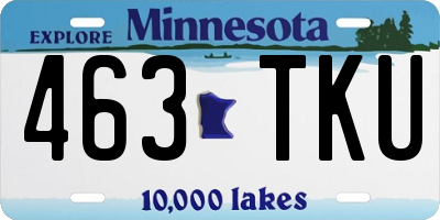 MN license plate 463TKU