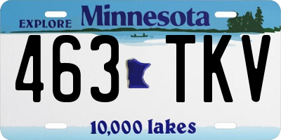 MN license plate 463TKV