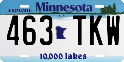 MN license plate 463TKW