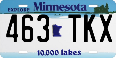 MN license plate 463TKX