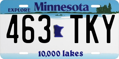 MN license plate 463TKY