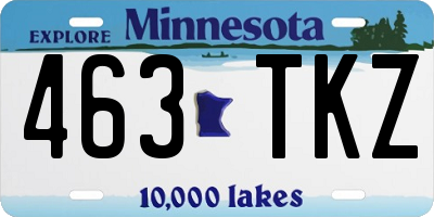 MN license plate 463TKZ
