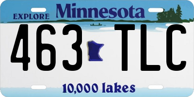 MN license plate 463TLC