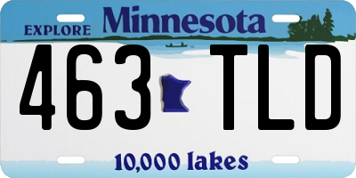 MN license plate 463TLD