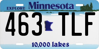 MN license plate 463TLF