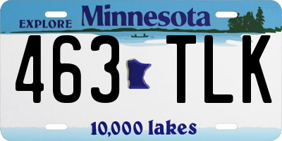 MN license plate 463TLK