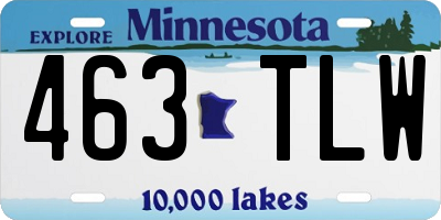 MN license plate 463TLW