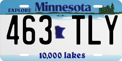 MN license plate 463TLY
