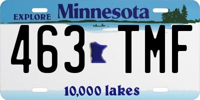 MN license plate 463TMF