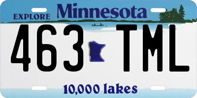 MN license plate 463TML
