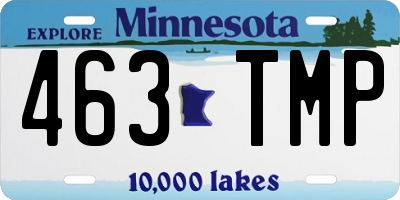 MN license plate 463TMP