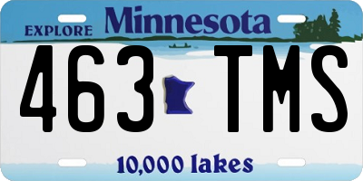 MN license plate 463TMS