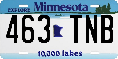 MN license plate 463TNB