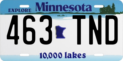 MN license plate 463TND