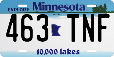 MN license plate 463TNF