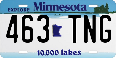 MN license plate 463TNG