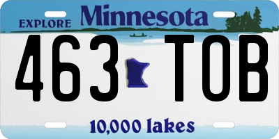 MN license plate 463TOB