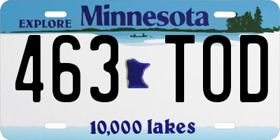 MN license plate 463TOD