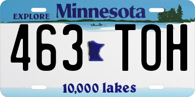 MN license plate 463TOH