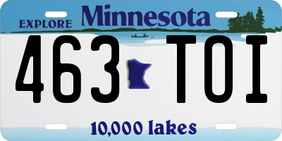MN license plate 463TOI