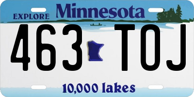 MN license plate 463TOJ