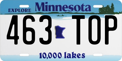 MN license plate 463TOP