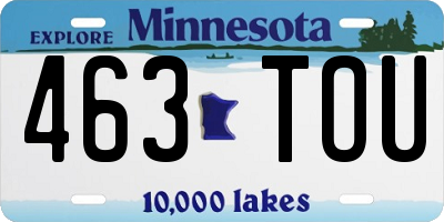 MN license plate 463TOU