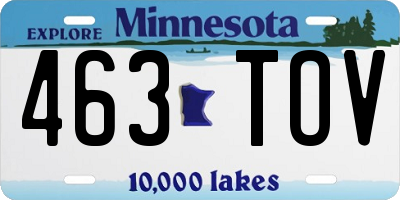 MN license plate 463TOV
