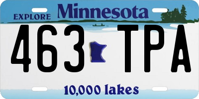 MN license plate 463TPA