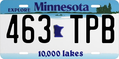 MN license plate 463TPB