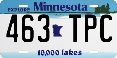 MN license plate 463TPC