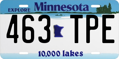 MN license plate 463TPE