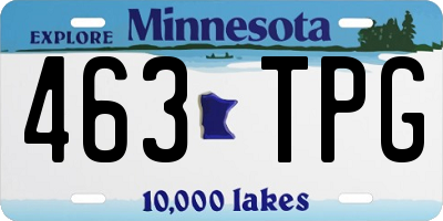 MN license plate 463TPG