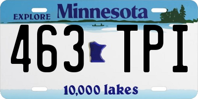 MN license plate 463TPI