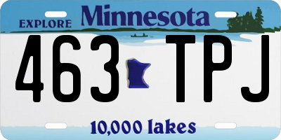 MN license plate 463TPJ