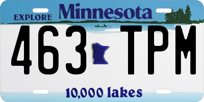 MN license plate 463TPM