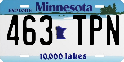 MN license plate 463TPN