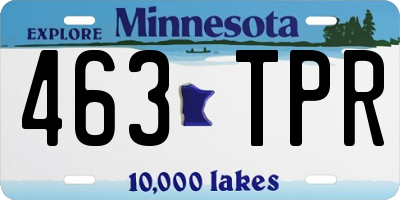 MN license plate 463TPR