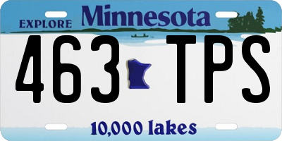 MN license plate 463TPS