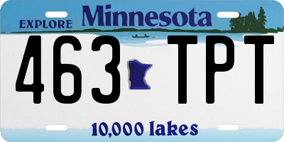 MN license plate 463TPT