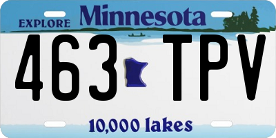 MN license plate 463TPV