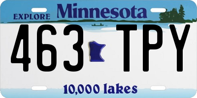 MN license plate 463TPY